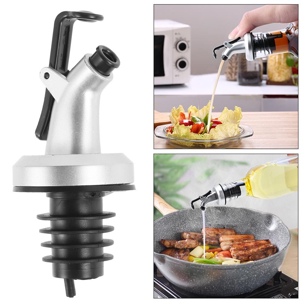 Oil Spout Stainless Steel Oil Bottle Pourer Leak-proof Olive Oil Dispenser Vinegar Bottle Stopper Speed Pourer Dust Covers