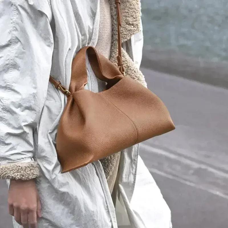 Женская модная сумка через плечо, роскошный брендовый дизайн, большая вместительная сумка-кроссбоди, однотонная плиссированная ретро-сумка