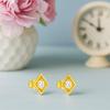 geometric Stud Earrings - 925 Sterling Silver Gold Plated
