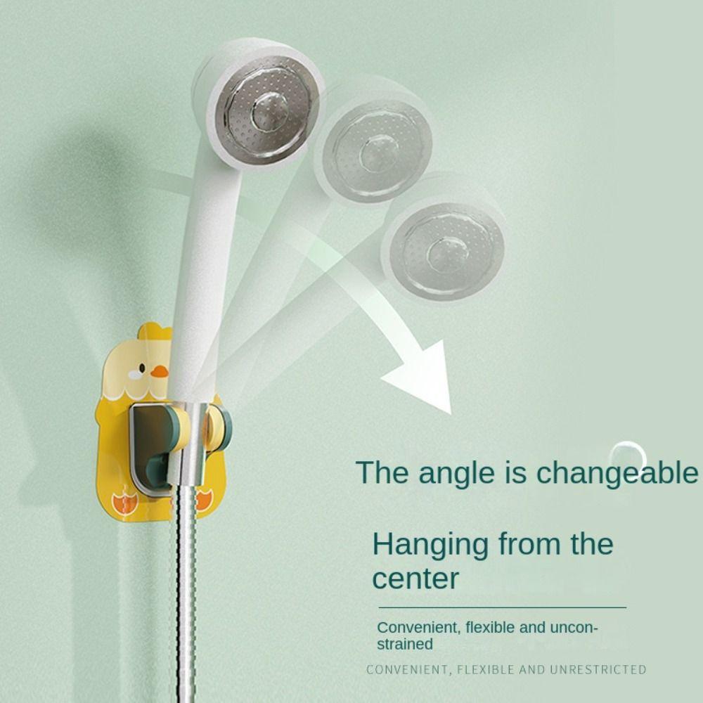 Punch-Free Shower Bracket Self-adhesive Shower Head Base Cute Showerhead Stand Bathroom