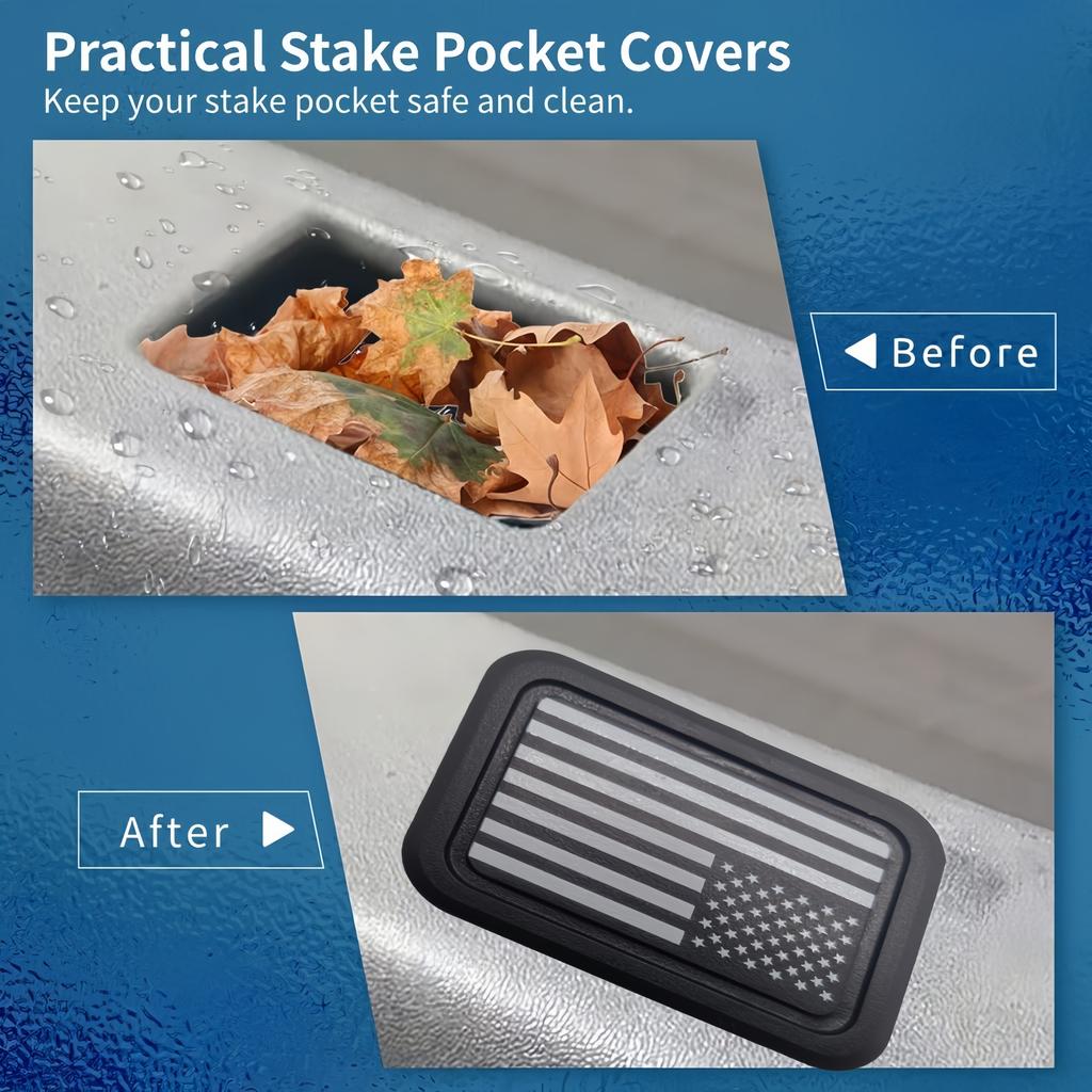 2x Красно-белые заглушки для карманов стоек заднего борта грузовика для Dodge Ram 1500 2500 2019-2025 Защитные аксессуары