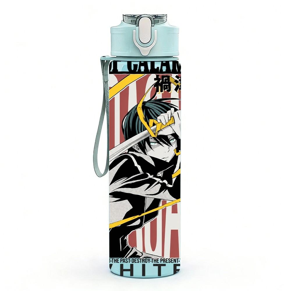 1PC White Text A 750ml sports water bottle leakproof straw lid outdoor office home