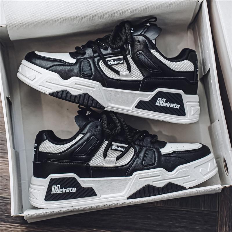 Модные осенние мужские туфли для скейтбординга на толстой подошве, удобные нескользящие повседневные кроссовки на шнуровке для мужчин, для активного отдыха на свежем воздухе