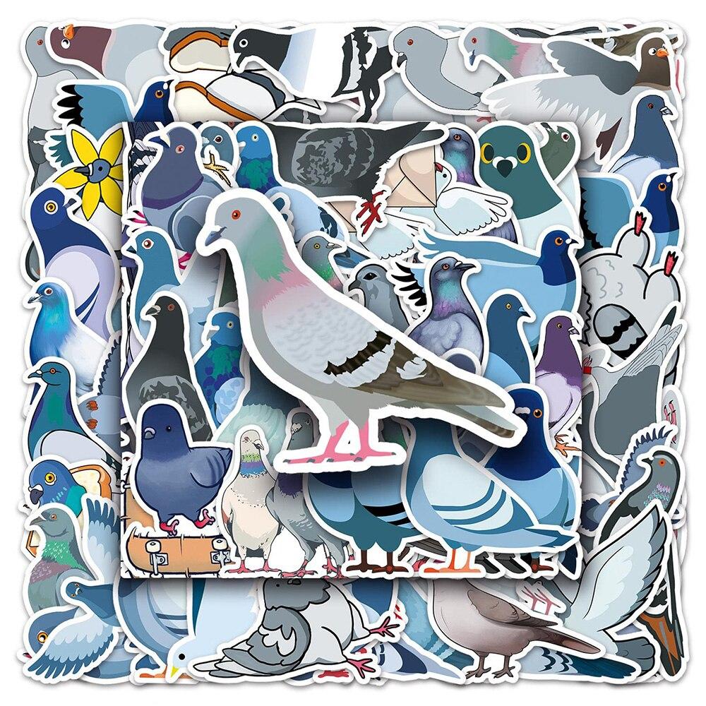 10/50 шт., наклейки с мультяшными голубями, наклейки с голубем, граффити для DIY, багажа, ноутбука, скейтборда, мотоцикла, велосипеда, наклейки