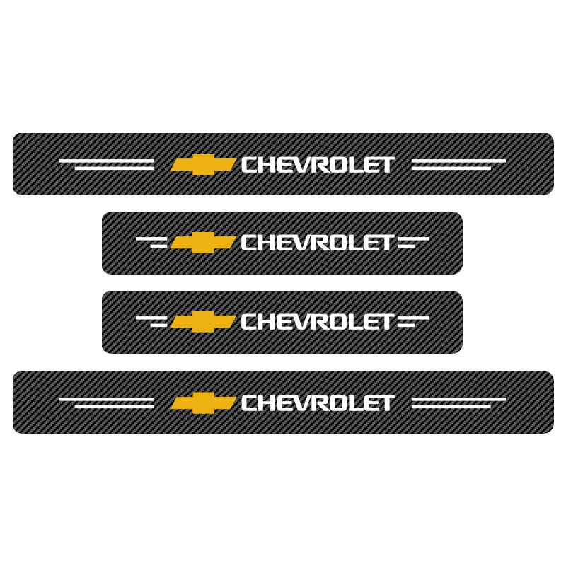 Накладки на пороги автомобиля из углеродного волокна Наклейки для Chevrolet Cruze Impala Malibu Silverado Cobalt Impala Onix Tahoe