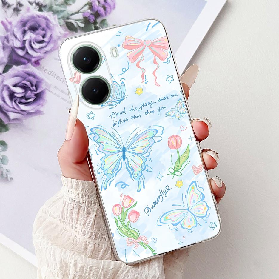 Чехол для Xiaomi Poco X7 Pro 5G Стильный окрашенный чехол Прозрачный силиконовый Мягкий ТПУ Чехол для телефона Для Xiaomi Poco X7 Pro X7Pro Оболочка Coque