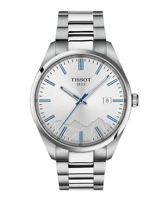 Мужские часы Tissot PR 100 Jungfraubahn Кварцевые 40 мм, T1504101103100, Серебристый циферблат