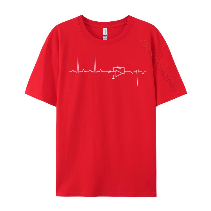 Electrical Engineering Heartbeat Inverter Custom Tshirts Discount Printing Cotton Men's Tops Tees Normal Top T-Shirts Wholesale