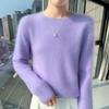 Lekasha Women's Slim Fit 100% Cashmere Round Neck Sweater - Solid Color, Long Sleeve.