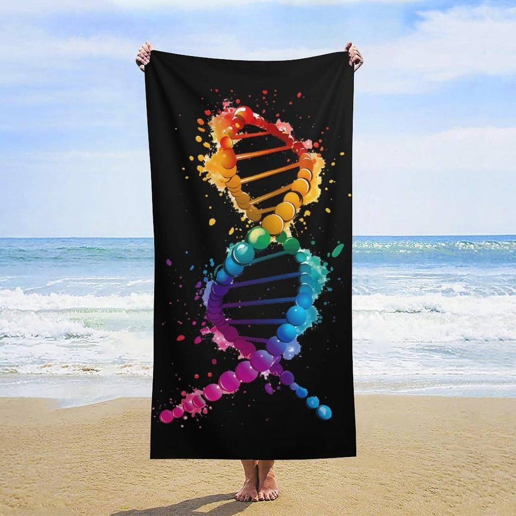 DNA arts Pattern Beach Towel for Family stuffs friends Gifts Quick-Dry Sand free For Bath Yoga Beach Camping Swimming GYM travel