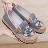 Old Beijing Cloth Shoes Women's Summer Flat-soled Embroidered Shoes Casual Elderly Single Shoes Breathable Soft-soled Comfortable Mother Shoes