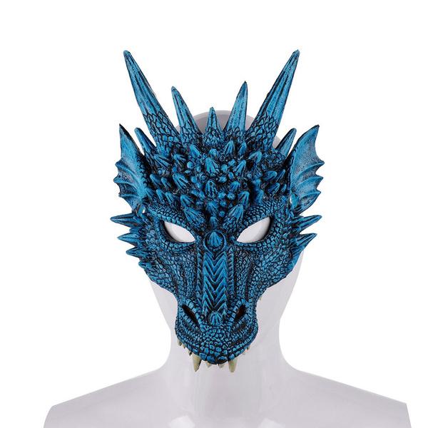 Dragon Mask Half Face Halloween Costume Mask Party Decorations Soft Cosplay Scary Halloween Mask