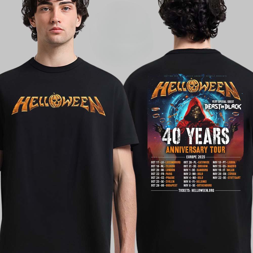 Top Helloween Cotton Band Shirt Unisex Summer Short Sleeve Fashion Brand Tee Luxury Casual Vintage Tshirt