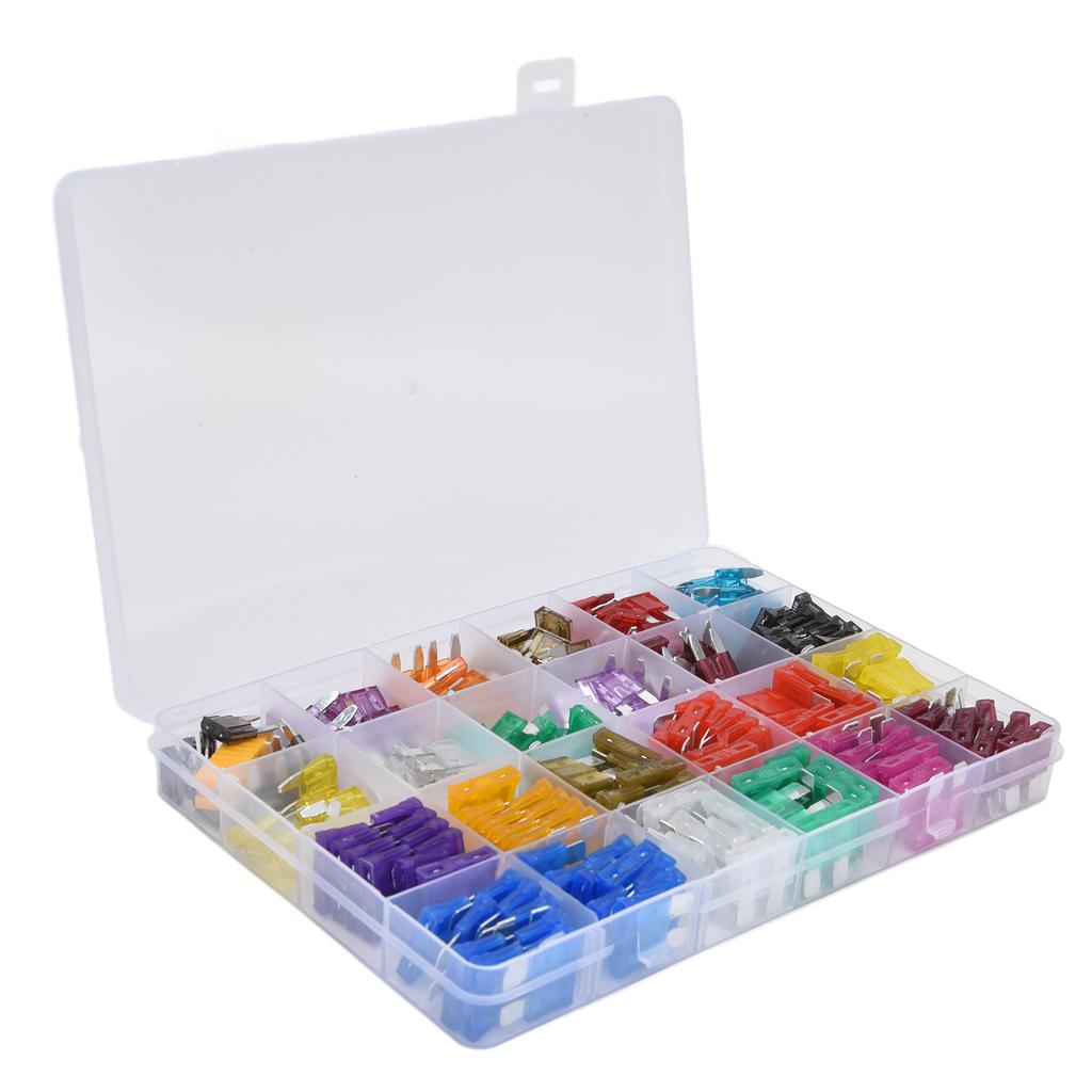 250Pcs Car Fuses Assortment Kit Blade Type Aluminum Sheet Automotive Replacement 2A40A M S