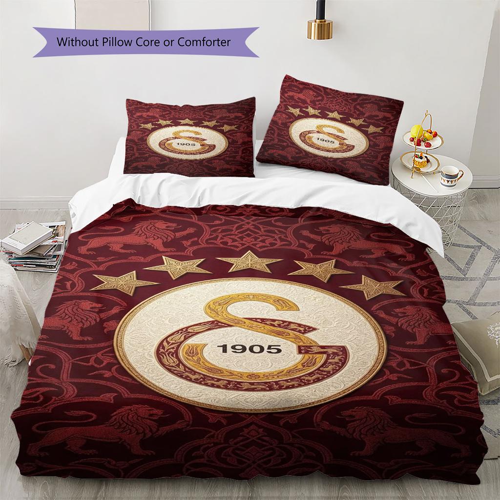 Galatasaray Bedding Quilt Set Quilt Cover Pillowcase Home Decoration Birthday Gift (1 * duvet cover + 2 * pillowcase, without core)