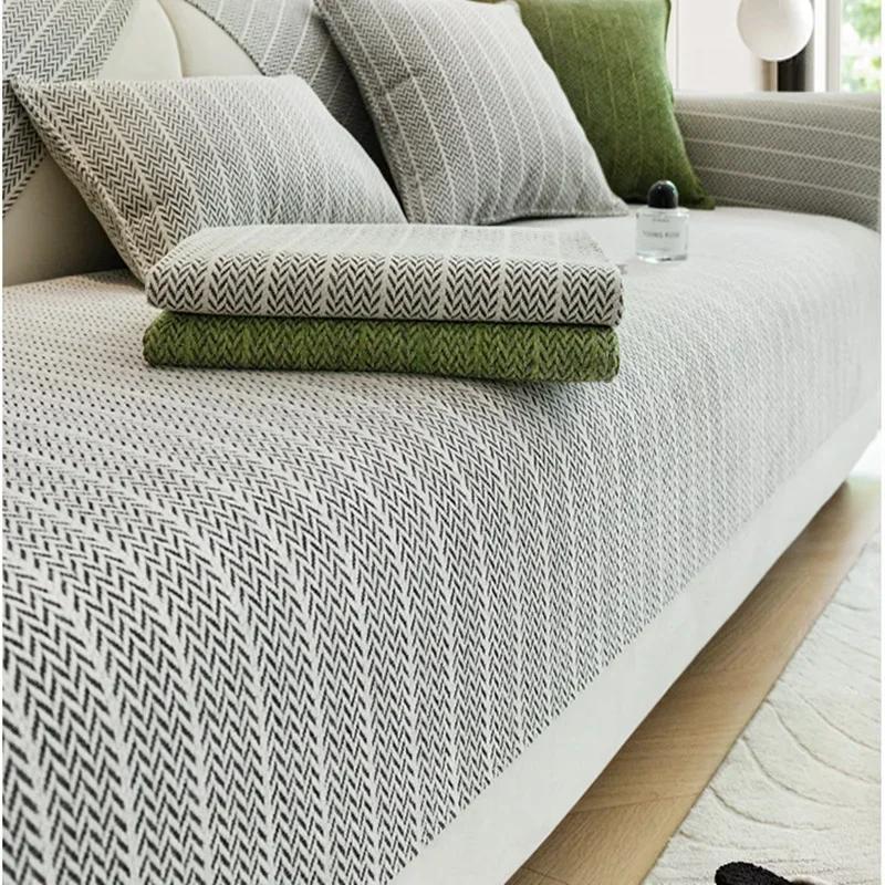 1шт Чехол для дивана из шенилла Four Seasons, универсальный однотонный диван, нескользящий чехол для дивана для домашних животных, собак и кошек, гостиная, дом