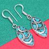 Nepali Tibetan Turquise Lapis Lazuli Gemstone Silver Jewelry Earring 1.5''