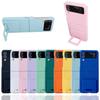 Чехол для Samsung Galaxy Z Flip 4 Zflip 3, матовый, приятный для кожи, ультратонкий выдвижной кронштейн, складной противоударный жесткий задний чехол