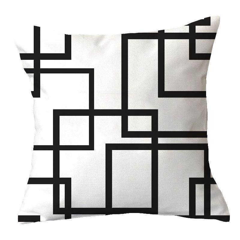 Simple New Square Geometric Plush Pillowcase Home Fabric Sofa Pillow Cushion Cover