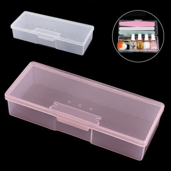 Storage Box Transparent Multifunctional Plastic Nail Storage Organizer Case for Cosmetic