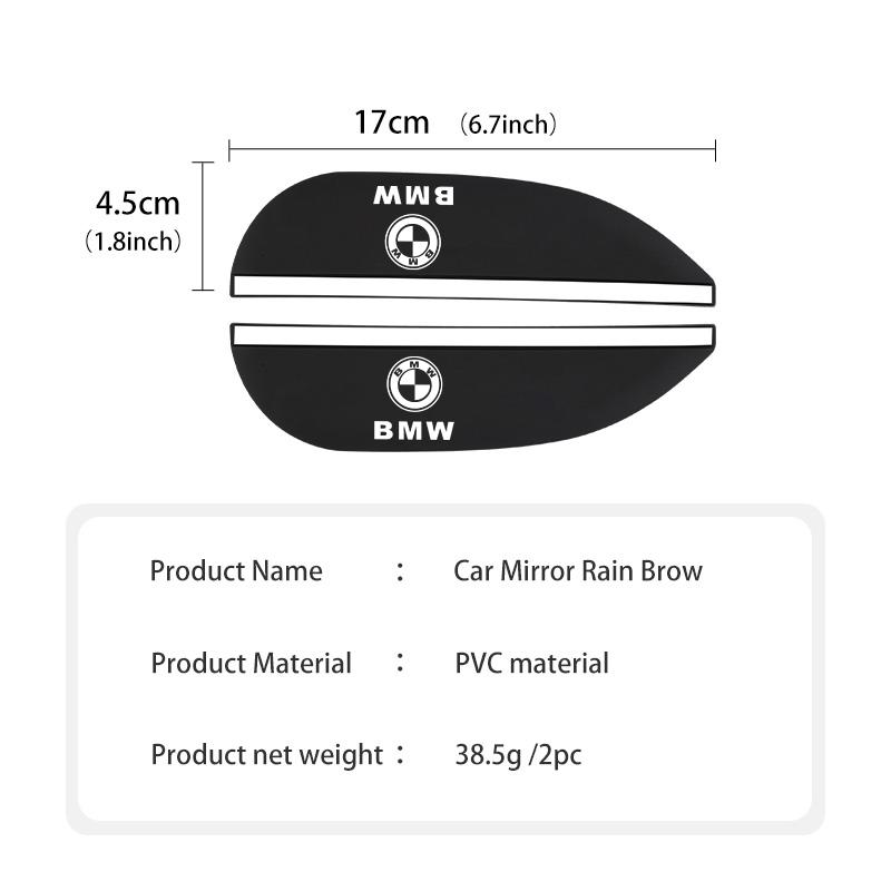2pcs Car Sun Visor Rearview Mirror Rain Eyebrow Shield Sticker For BMW M Sport M2 M3 M4 M5 M6 E46 E90 E60 F10 F20 E87 X3 X6 QH9