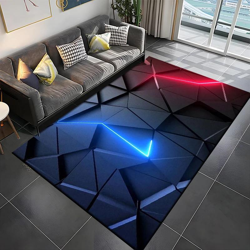 3D Абстрактный Зеркальный Геометрический Ковер Большой Ковер для Гостиной Спальни Декор Дивана Напольный Коврик Детская Игра Подарок