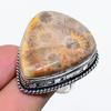 Ископаемый коралл ручной работы серебро 925 пробы ювелирное кольцо размер 9.5 o1h94