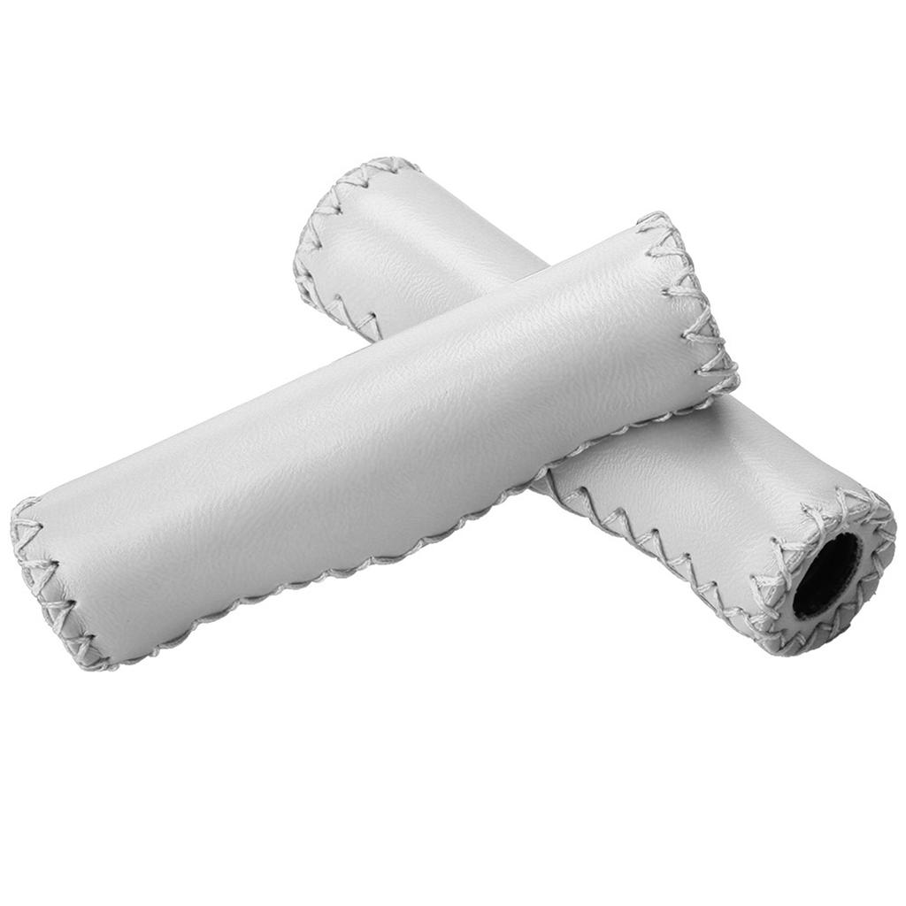 1 пара сшитых вручную ручек для руля велосипеда из полиуретана с заглушкой(белый)