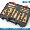 Brazing Hole Opener Set Diamond Coated Drill Bits Set 10-12Pcs 6-35mm Hole Saw Drill Kit Tools Hand Tools for Glass Marble Granite Stone Tile Ceramic