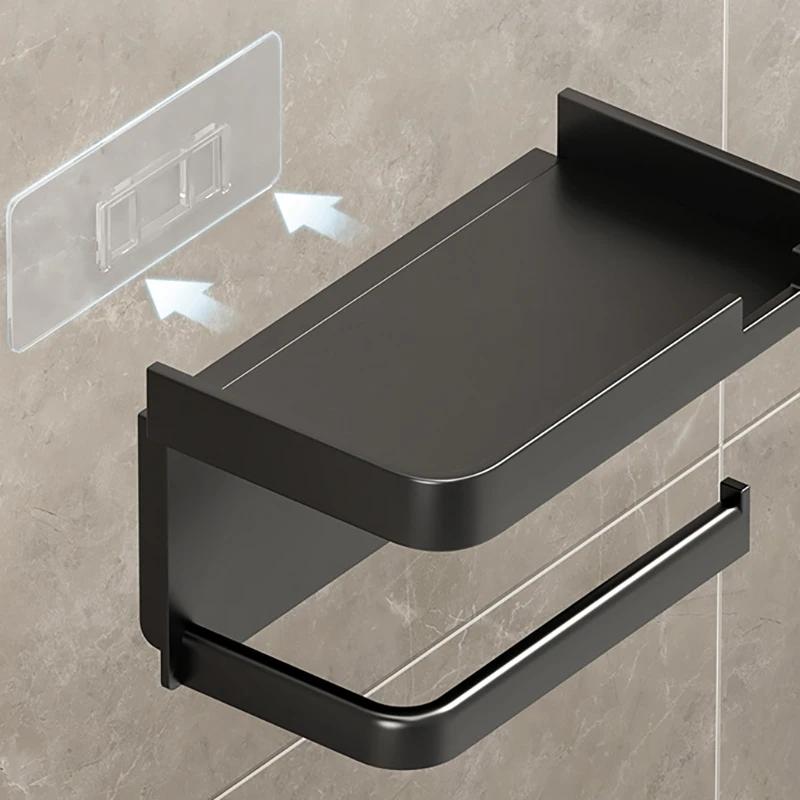 Настенный держатель для туалетной бумаги, нержавеющая утолщенная пластиковая полка для хранения для ванной комнаты, кухни, держатель для рулона туалетной бумаги