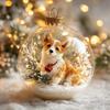3D Animal Christmas Ball Ornament Funny Dog/Cat/Turtle Hanging Decoraton Clear Plastic Xmas Balls Ornament for Winter Holiday Tree Decor