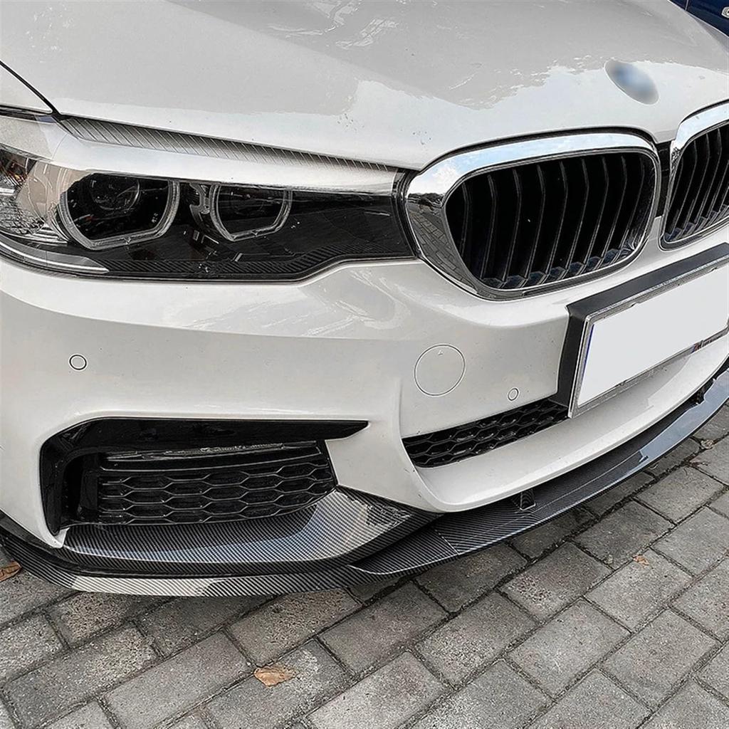 Накладка на передний бампер автомобиля, совместимая с BMW G30G31M Sport 2017-2020, глянцево-черный/карбоновый спойлер, сплиттер, комплект кузова, диффузор (цвет: Carbonlook)