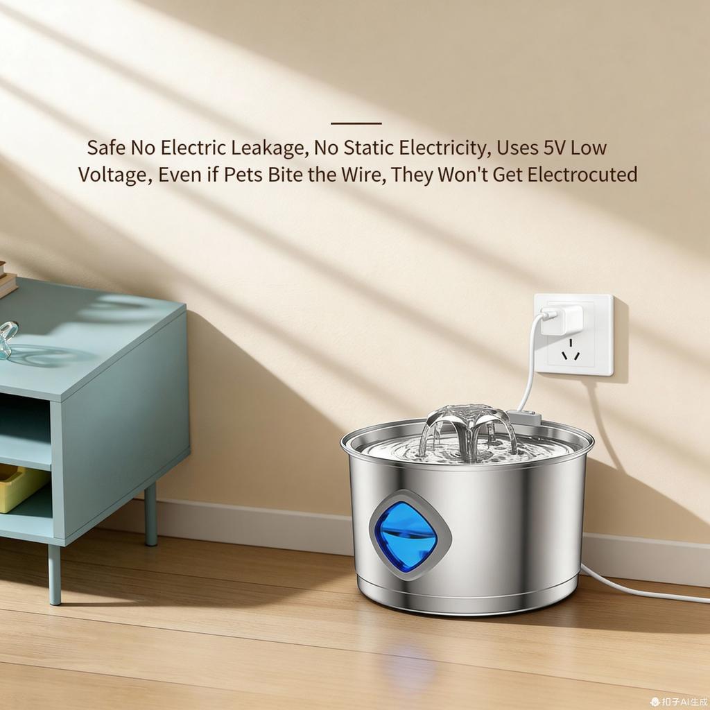 304 Stainless Steel Pet Water Dispenser 2.8L Pet Water Dispenser Silent Water Circulation Large-capacity Water Feeder