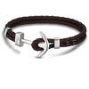 Bracelet - Lotus Style - Ancre - Cuir Marron - Acier - Homme