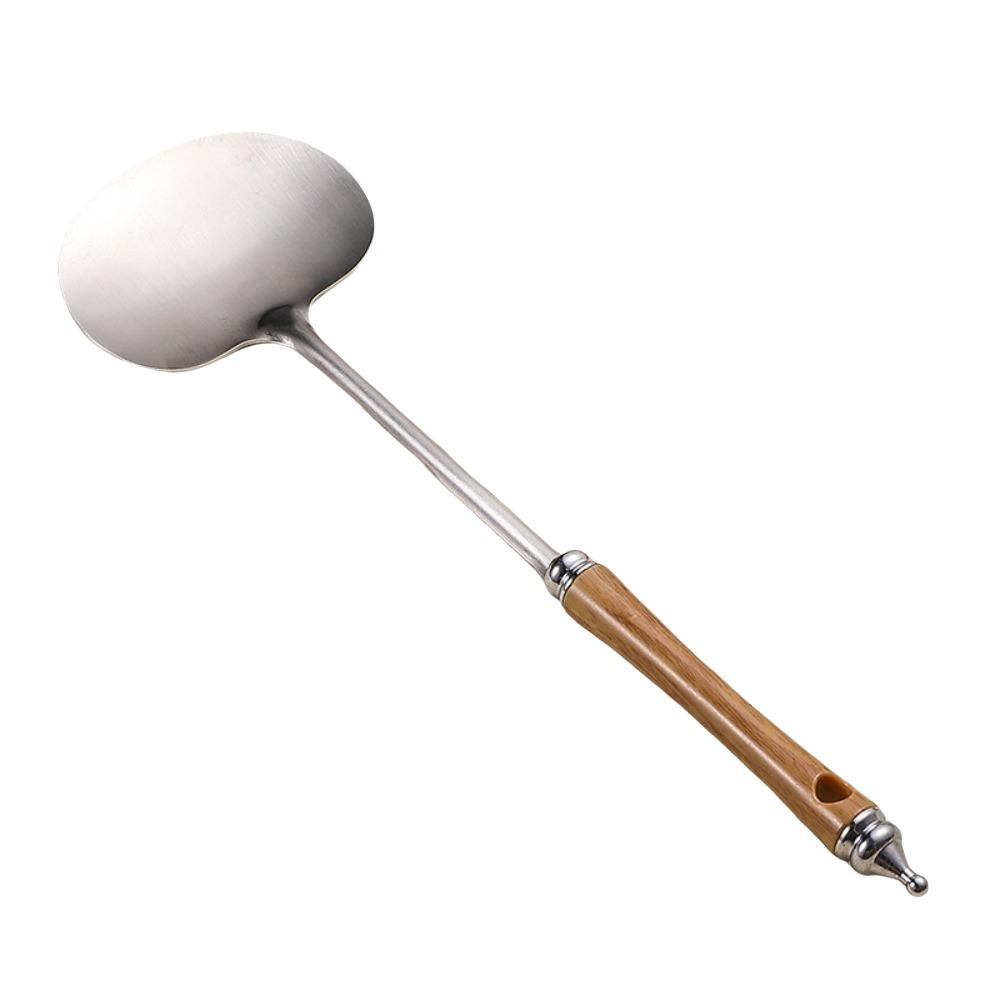 Stainless Steel Wok Spatula Wooden Handle Mushroom Shovel Kitchen Accessories Essentials