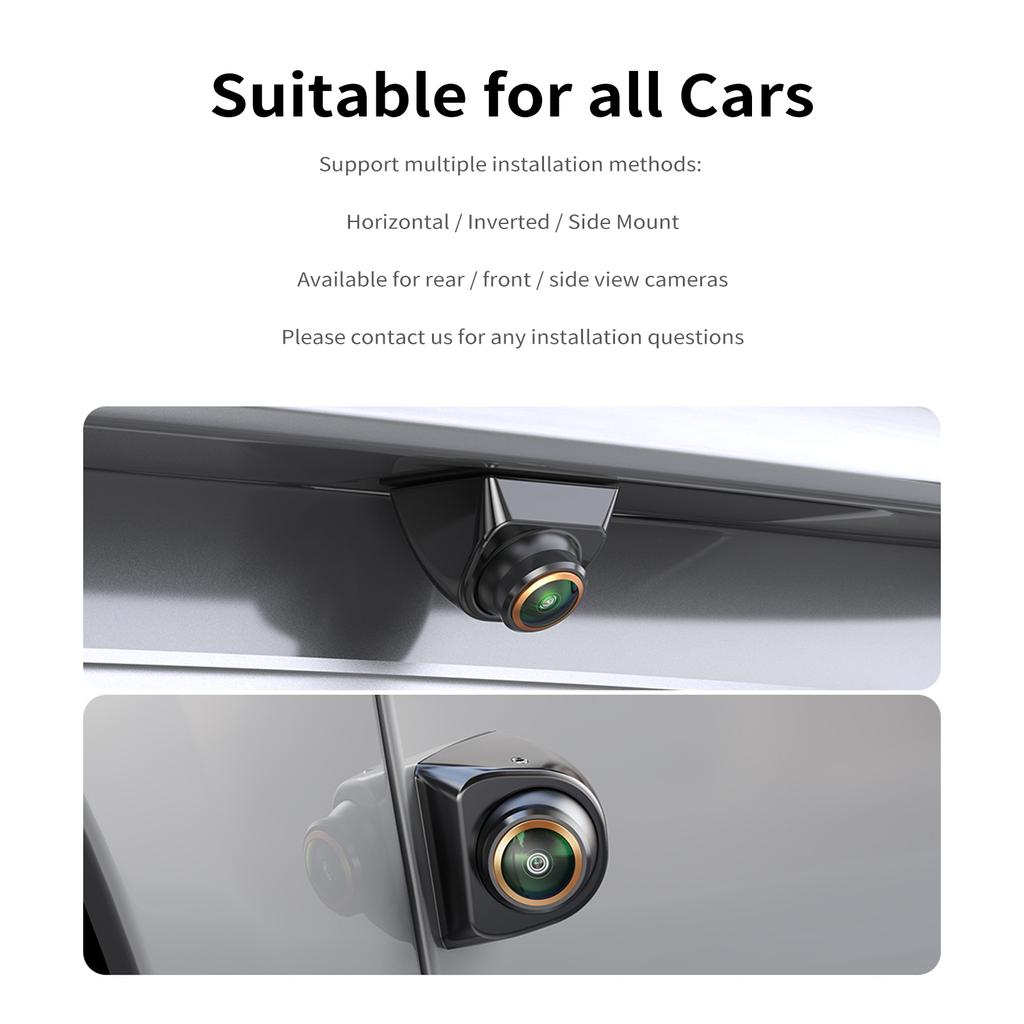 Car BackupFront View Camera 170 Degrees Wide Angle Fisheye 1080P Night Vision Rear View Camera 360 Degrees