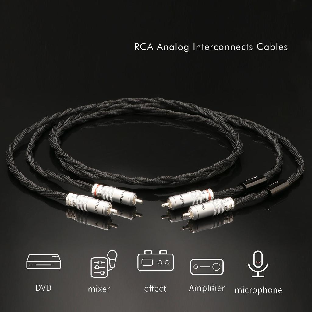X432 OCC Посеребренный RCA Аудио Кабель - HiFi Качество для Подключения Акустической Системы, Усилителя.