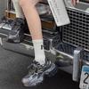 Small casual and thin dad shoes women's 2025 new color matching, light and breathable, heightening lace-up versatile sports shoes