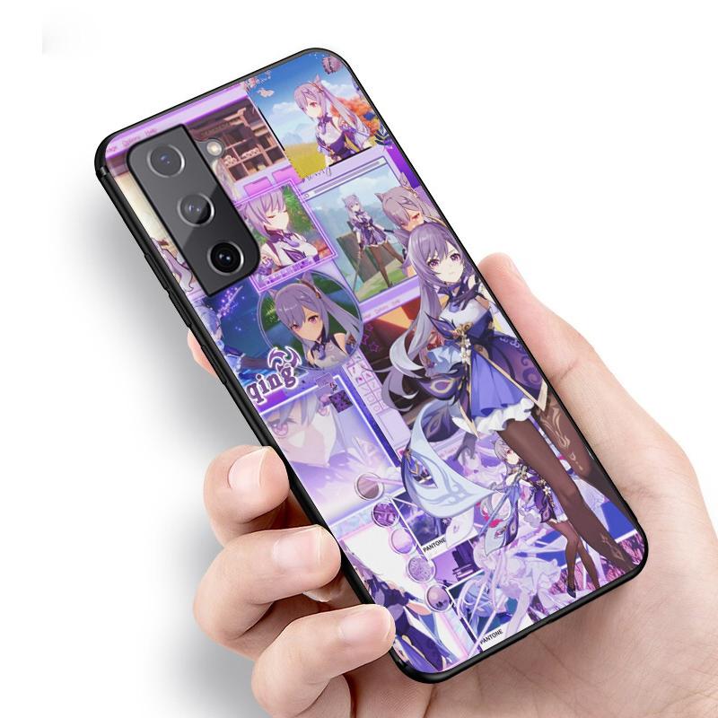 Genshin Impact для Samsung Galaxy S22 S21 S20 FE Ultra Pro Lite S10 5G S10E S9 S8 S7 S6 Edge Plus черный чехол для телефона