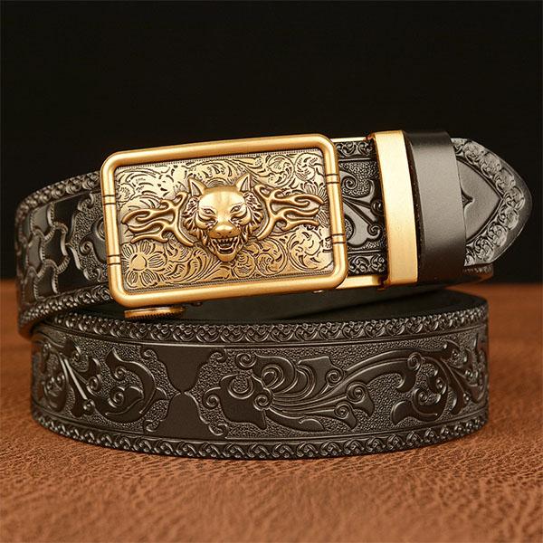 Модный мужской ремень из воловьей кожи, индивидуальный ретро-ремень с автоматической пряжкой из кожи для брюк