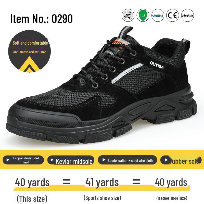 Мужская защитная обувь: Прочный, ударопрочный и антипрокольный, удобный, модный, идеально подходит для строительных площадок