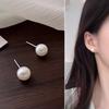 1 Pair Beautiful Ear Studs Minimalist Women Double-sided Big Faux Pearl Stud Earrings Jewelry AVE
