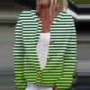 Women's Fashion Casual  Long Sleeve Striped Print Cardigan Jacket Coat