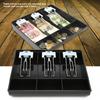 Cash Drawer Register Insert Tray Replacement Cashier Three Box with Metal Clip(black)