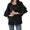 Meme Extra Blouse for Short Short Sleeve Flared Cut and Summer Large Loose Round L [MEME XTRA] Women, Sleeve, Summer, Spring, T-Shirt, Ruffle, Top,