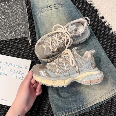 Повседневные платформенные кроссовки-папы для девушек с большой головой, осенне-зимние сетчатые дышащие легкие кроссовки для бега с капибарой