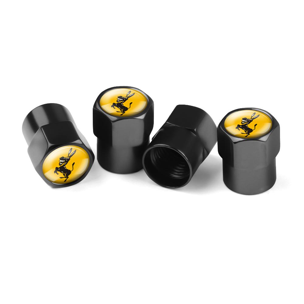 kqsdr10 4Pcs Donkey Emblem Car Styling Valve Caps Wheel Tires Air Valve Stem Protective Cover for Ferrari Auto Modification Accessories