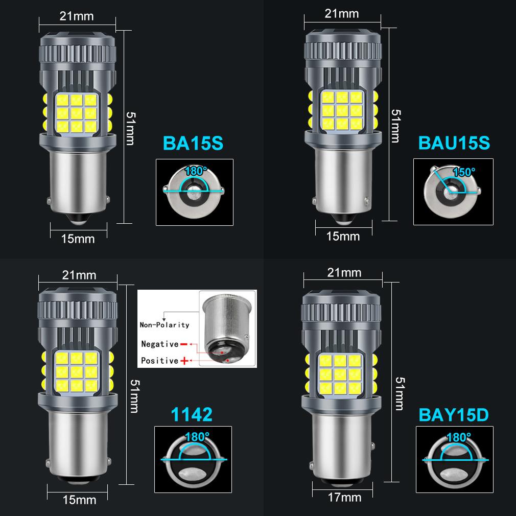 2 шт. P21W светодиодные лампы Canbus 1156 BA15S BAU15S PY21W 1142 BA15D T20 W21W W21/5W T25 P27W P27/7W 3030SMD Вентилятор Автомобильный указатель поворота без ламп с гипервспышкой