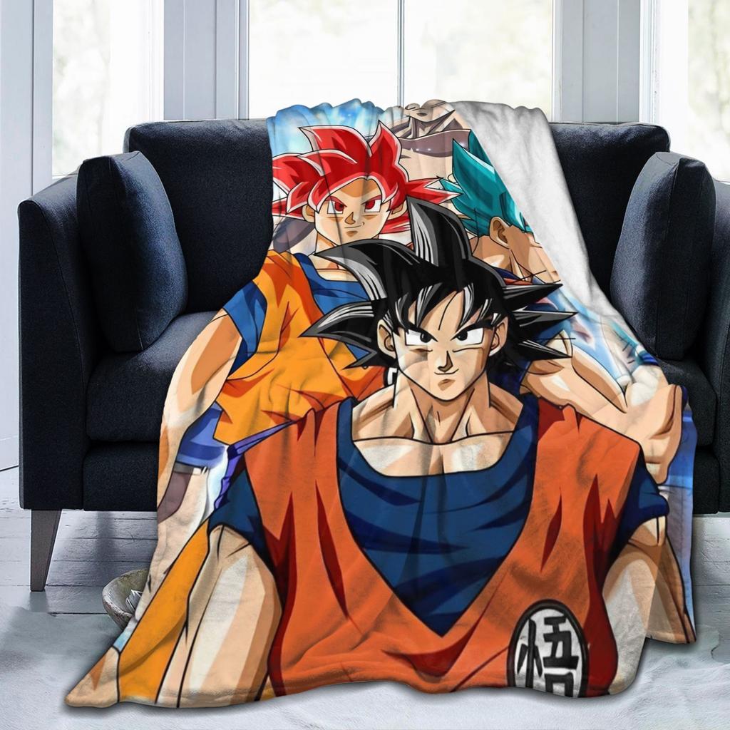 Японское Аниме DBZ Пледы Фланелевые Смешные Теплые Пледы для Покрывала Текстильный Декор,