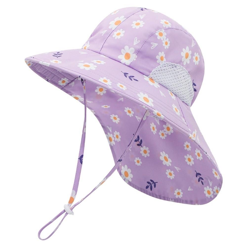 Breathable Mesh Panels Children Fisherman Hat Rainbow Folding Girls Sun Hat Summer